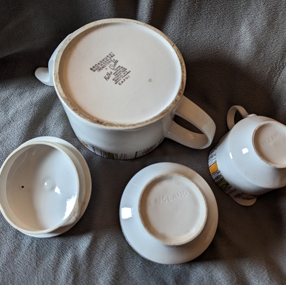 Midwinter Sienna Cream Sugar Set no Lid Teapot England Kathy Winkle - Picture 9 of 10